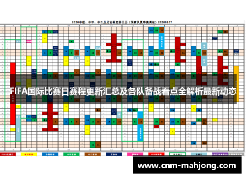 FIFA国际比赛日赛程更新汇总及各队备战看点全解析最新动态